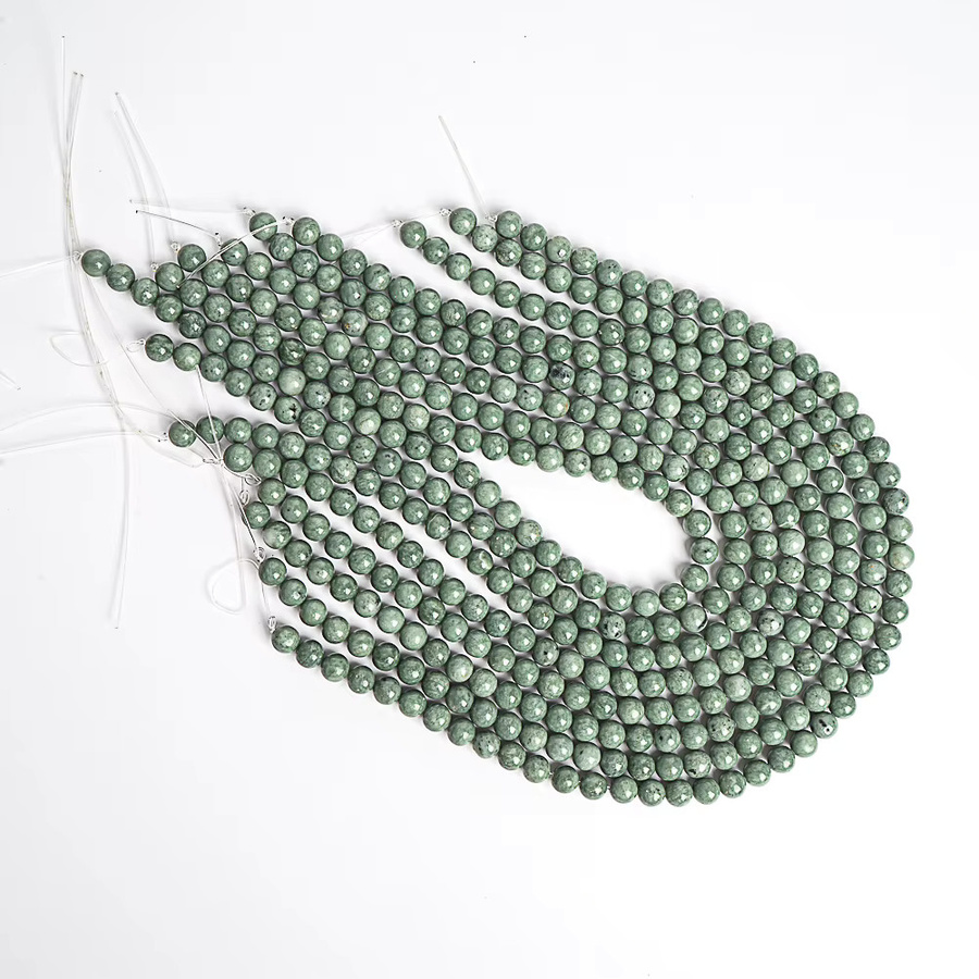 Perlen Naturstein Jade, grün, rund, 8 mm - Bild 5