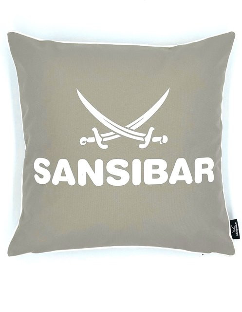 Kissen SANSIBAR quadratisch in Braun, Weiß und Beige aus Polyester, Breite: 45 cm, Höhe: 45 cm, Tiefe: 45 cm - Bild 1