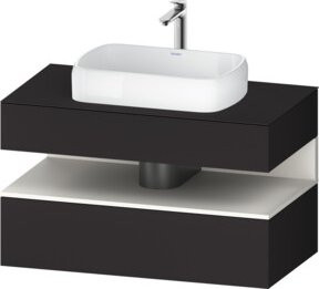 Duravit Waschtischunterschrank Qatego in Weiss und Grau mit einer Schublade, B/T/H: 100 x 55 x 60 cm - Bild 1