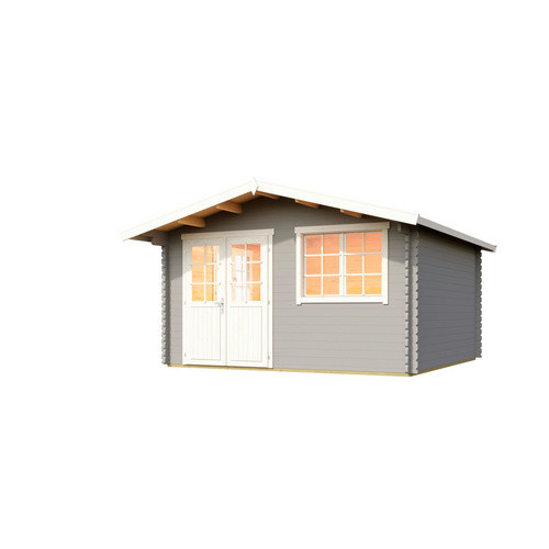 WEKA Gartenhaus 401 Log Cabin in Grau mit 40 mm Wandstärke, Breite: 444,6 cm, Tiefe: 480 cm - Bild 1