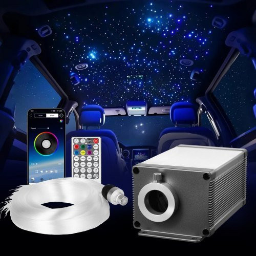 VEVOR Starlight Headliner Kit RGBW Glasfaser-Sternenhimmel-Set mit 550 Lichtpunkten, 16W LED-Lichtmaschine, Bluetooth-App-Steuerung und Fernbedienung für Auto und Heimdekoration, Multicolour - Bild 1