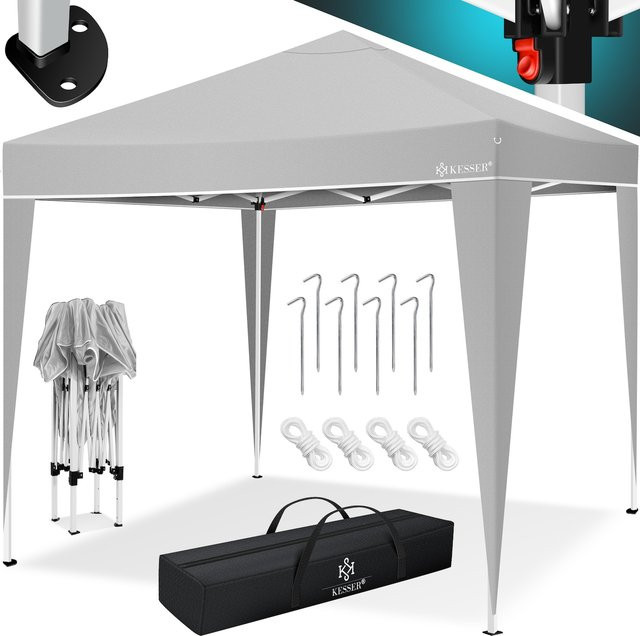 KESSER Pavillon 3x3m Faltpavillon mit Pop-Up Klicksystem und UV-Schutz 50+ inklusive Tragetasche mit Rollen - Bild 1