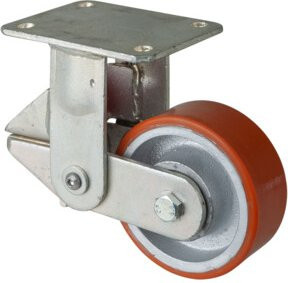 BS Gefederte Schwerlastrolle T110.C10.125 mit Schraubbefestigung aus Kunststoff in Orange - Bild 1