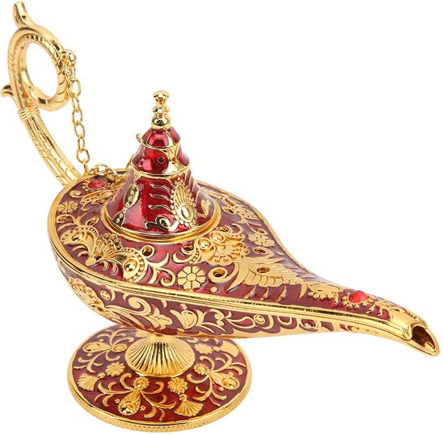 GoolRC Magische Dschinnlampe im europäischen Stil aus Zinklegierung, Rot und Beige mit Reliefmuster - Bild 1