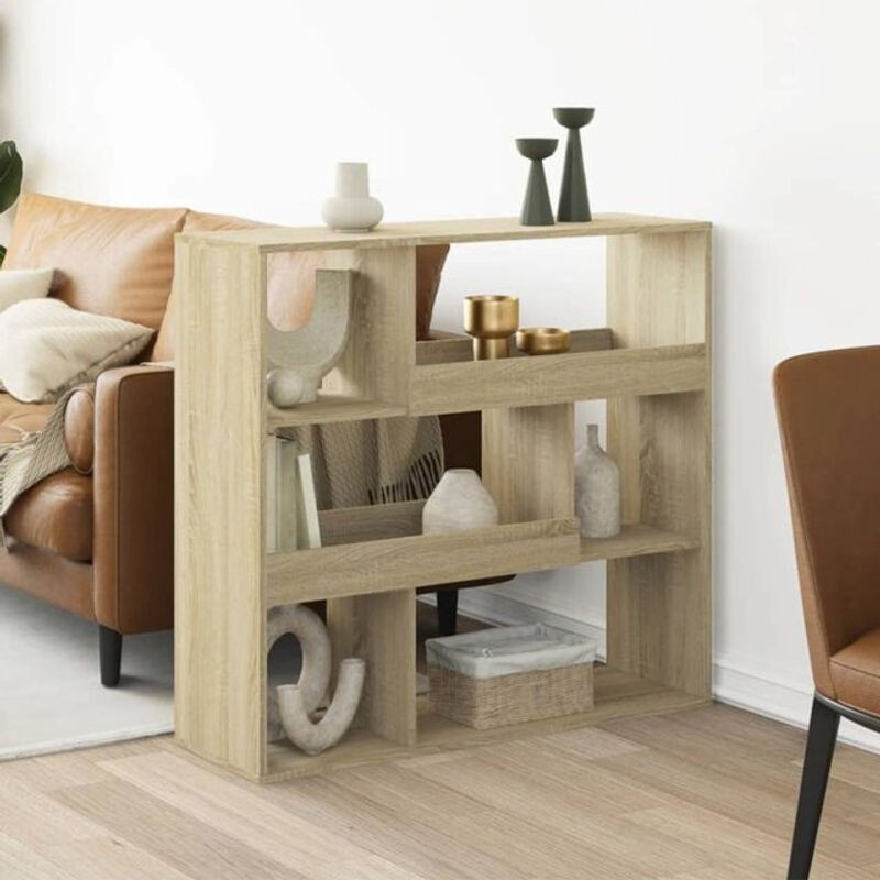 Vidaxl Raumteiler Sonoma-Eiche aus Holzwerkstoff, Farbe Braun, B/T/H: 100 x 33 x 94,5 cm - Bild 1