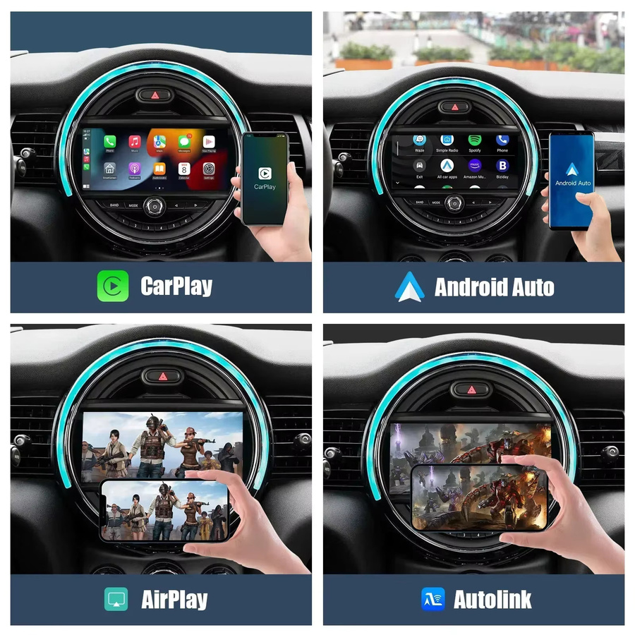 AUTOABC Drahtloses CarPlay und Android Auto Interface für BMW Mini R55 R56 R57 R58 R59 R60 R61 F54 F55 F56 F57 in Schwarz - Bild 5