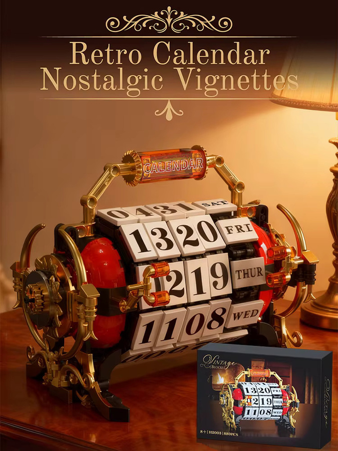 FINGERROCK Retro Mechanischer Drehkalender, Baukasten, 889 Teile, ab 8 Jahren - Bild 6