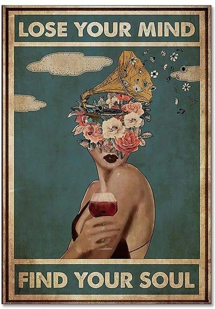Fairy Art Gallery Retro Blätter Wandkunst Leinwandgemälde Be Kind Lose Your Mind Find Your Soul Yoga Poster, Multicolor, B: 40 cm, H: 60 cm, ohne Rahmen - Bild 1