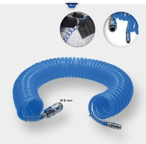 Brilliant Tools Druckluft-Spiralschlauch in Blau, Durchmesser: 6 mm, Länge: 10 m - Bild 1