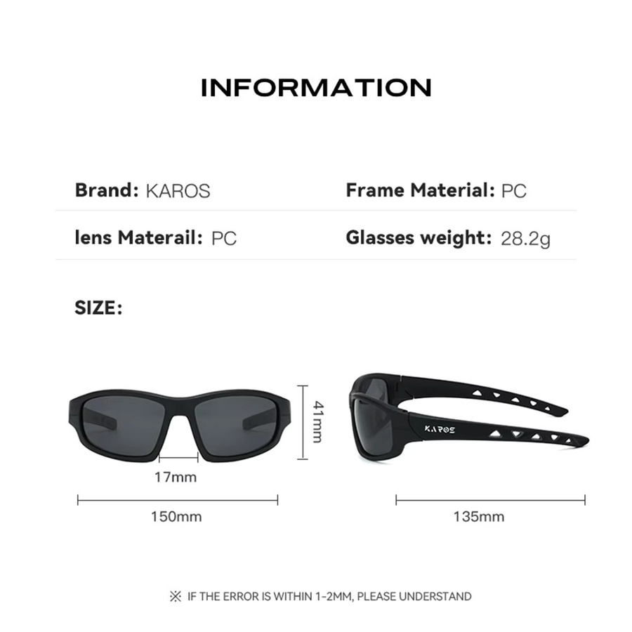 Karos Sonnenbrille, polarisiert, Vollrand, Kunststoff, Unisex, black - Bild 4