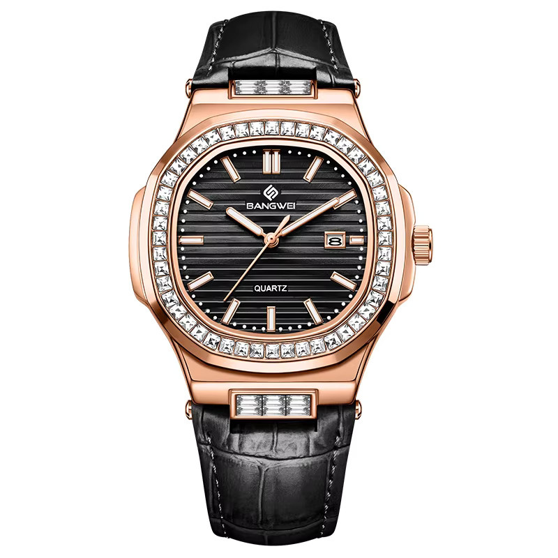 LIGE Armbanduhr, Chronograph, Quarz, Roségold, Blau, Diamant, Damen - Bild 7