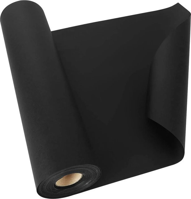 Schwarze Kraftpapierrolle aus mattem Konstruktionspapier für Verpackungen und Bastelarbeiten - Bild 1