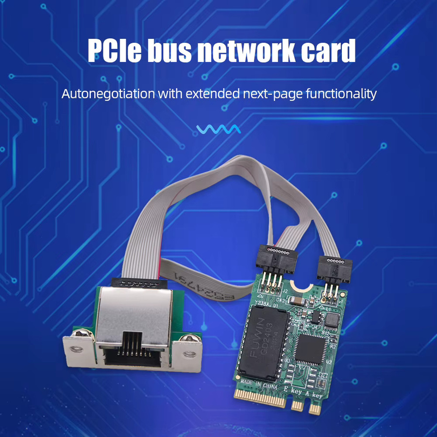 APWIKOGER M.2 Gigabit Netzwerkadapter mit 2,5G/1000/100Mbps Ethernet LAN, RTL8125BG Chip, RJ45 PCIE Bus Netzwerkkarte, Grün - Bild 3