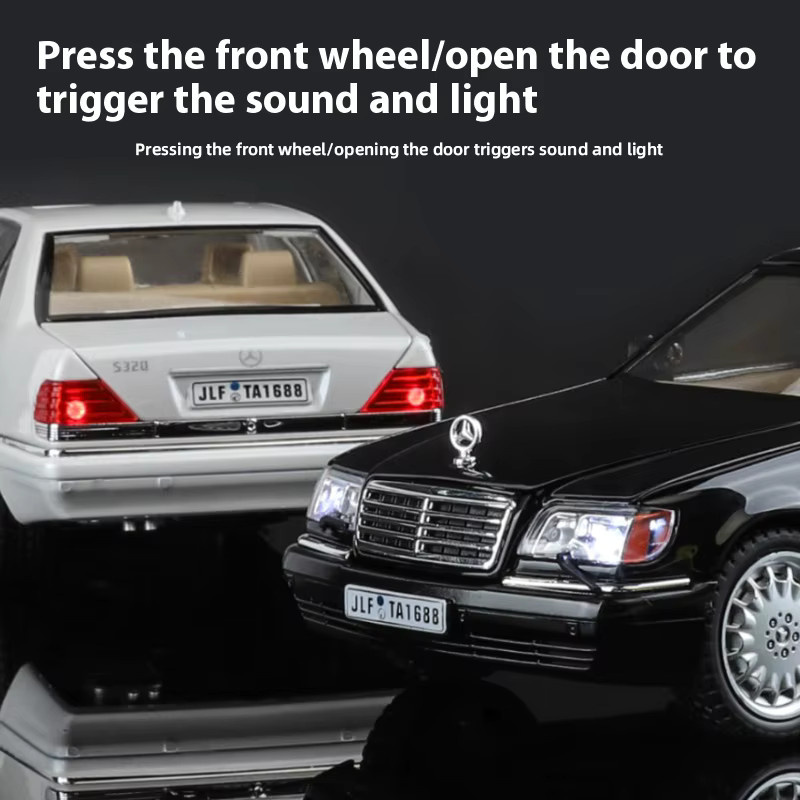 Maisto W140 320SEL Klassische Limousine, Modell Auto, 1:24, mit Licht und Sound - Bild 4