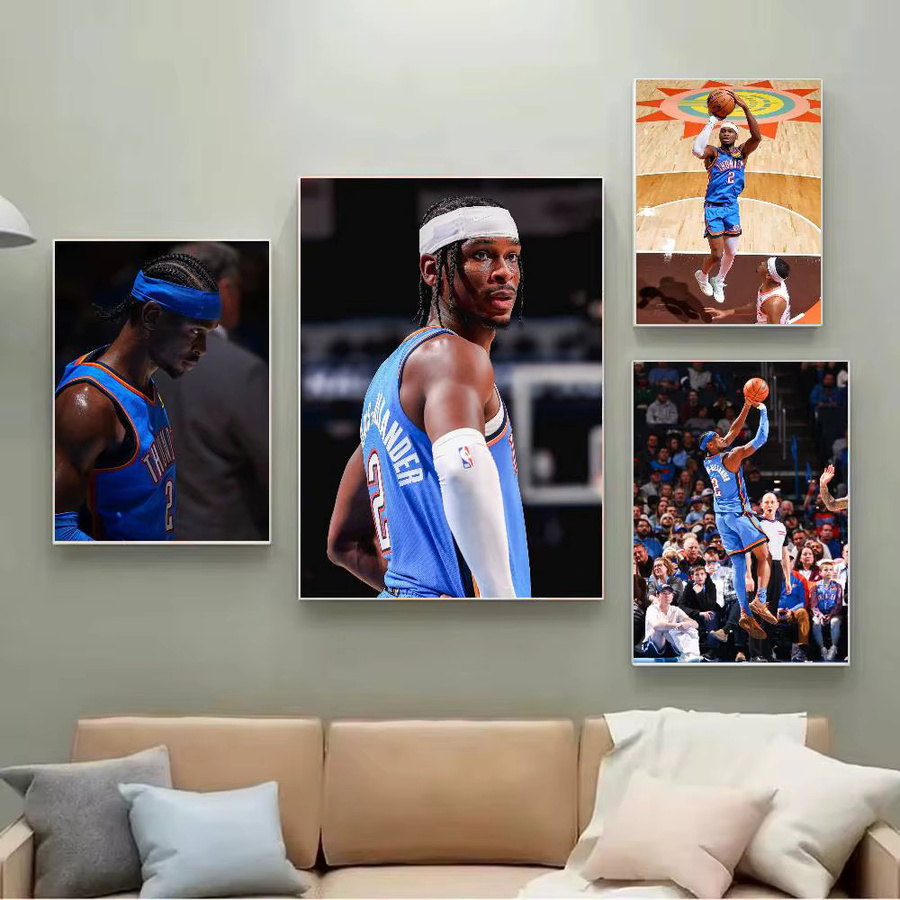 S-Shai G-Gilgeous-Alexander Poster, selbstklebender Kunst-Aufkleber aus wasserfestem Papier in Mehrfarbig, Rechteckig - Bild 3