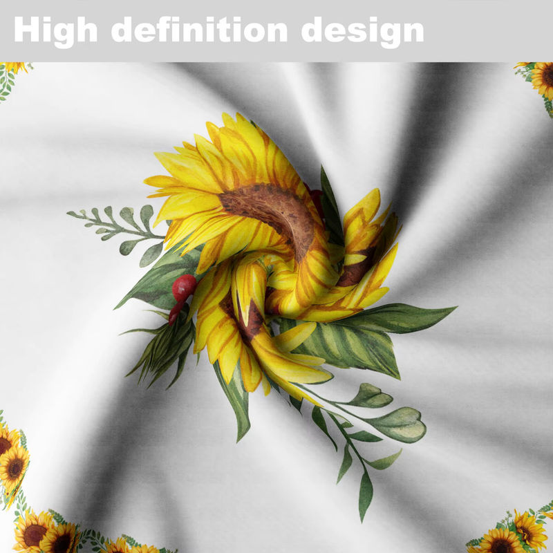Wasserdichte runde Tischdecke aus Polyester mit Sonnenblumen-Ölgemälde-Design im böhmischen Stil, Durchmesser: 160 cm - Bild 3