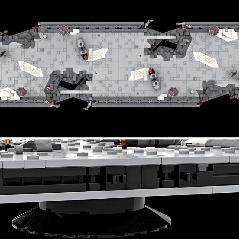 STERN Weltraum Brücke Szene Modellbausteine Set aus 1007 Teilen in Grau - Bild 2