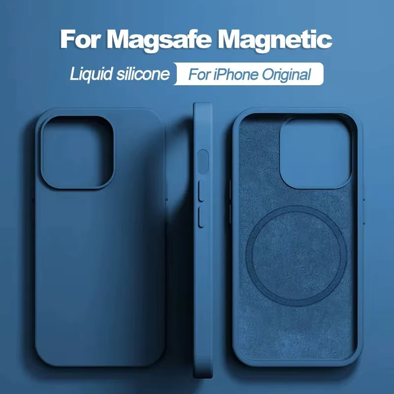 MagSafe Flüssigsilikon-Telefonhülle für iPhone 17 Pro Max, 16, 15, 14, 13, 12, 11 von keai in Blau mit magnetischem kabellosem Laden - Bild 4