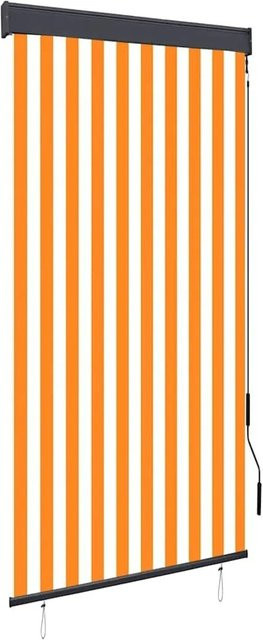 vidaXL Außenrollo mit Kurbel in Weiß und Orange, B: 100 cm, H: 250 cm - Bild 1