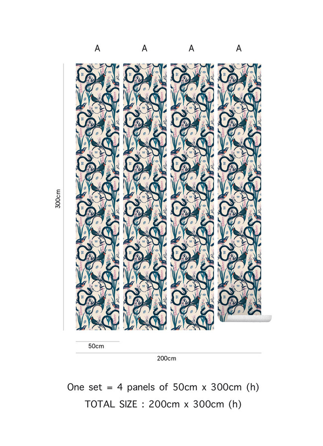 Tenue de Ville Tapete Eve in Ivory mit floralem Design und botanischem Muster - Bild 1