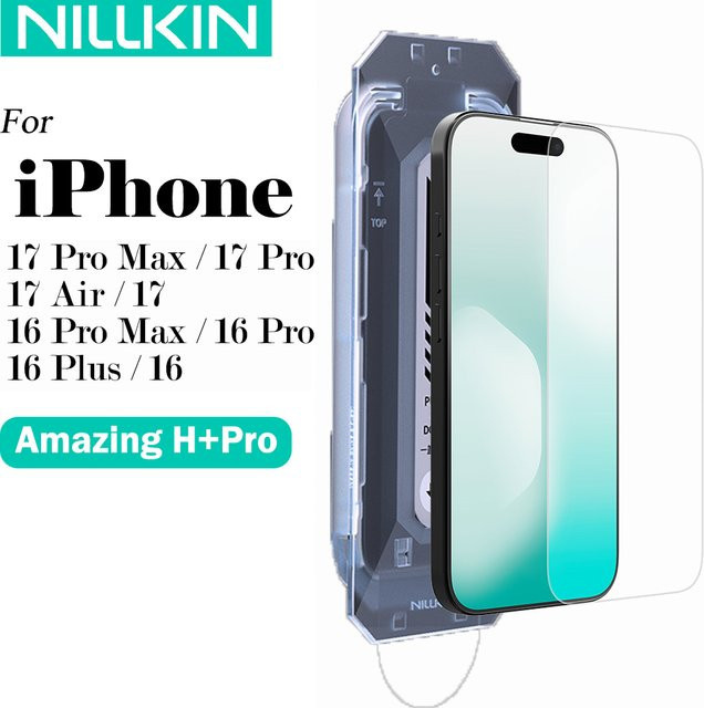 Nillkin H+PRO Anti-Explosion Panzerglas Displayschutzfolie für iPhone 17 Pro Max, 16 Pro Max, 17 Pro und 16 Pro, transparent - Bild 1