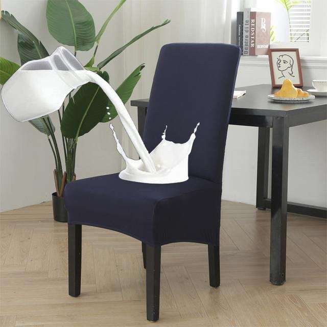 S-EMIGA Wasserdichte Stuhlüberzug mit hoher Rückenlehne in XL/M Größe, elastische Stretch-Stuhlhusse für Esszimmer, Hochzeiten und Bankette, Einfarbig - Bild 1