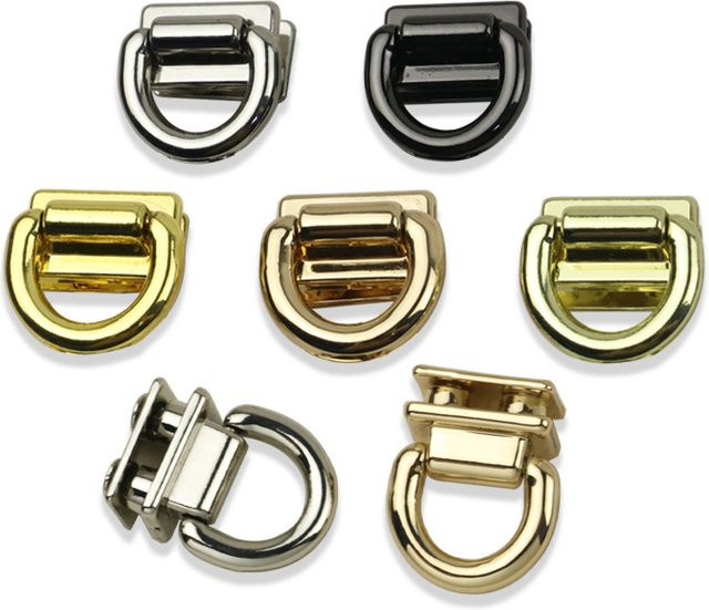D-Ring-Anschluss Set mit D-Ring-Taschen und seitlichen Clip-Schnallen inklusive Schrauben für Handtaschen und DIY-Hardware - Bild 1
