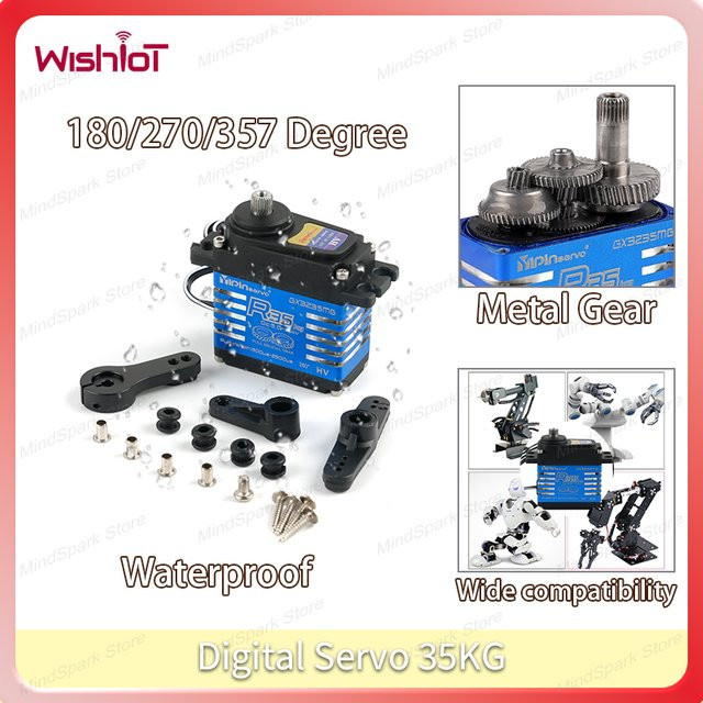 wishiot Digitaler Servo, Wasserdicht, Metall, Blau - Bild 1