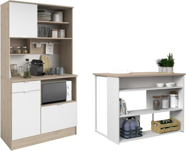 Parisot Buffet-Set Socool 1 in Weiß und Jackson-Eiche modern matt - Bild 1