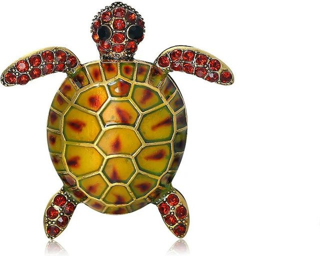 YIRAN Broschen Schildkröte, Emaille, Strass, Damen - Bild 1