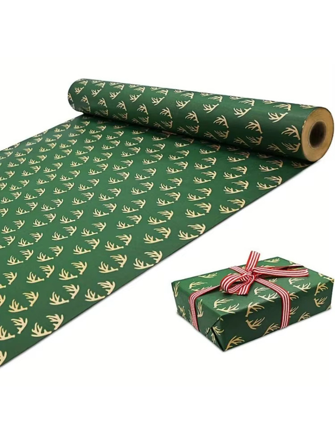 Extra breites Weihnachtsgeschenkpapier in Grün für deine Weihnachtsdekoration und festliche Geschenke - Bild 5