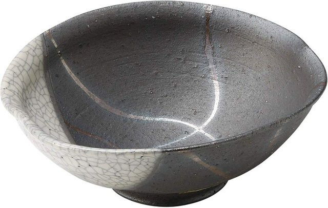 VALLETTA JAPAN Shigaraki-Ware Hechimon kleine Keramikschale mit Krakelee-Muster MR-3-3010 - Bild 1