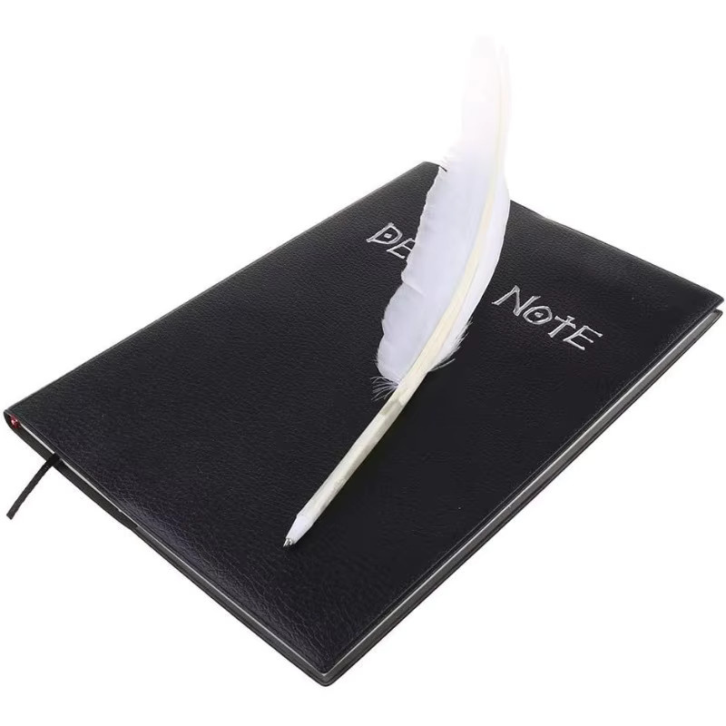 Death Note Anime Notizbuch mit Federstift in Schwarz aus Kunstleder mit Hardcover und linierten Seiten - Bild 3