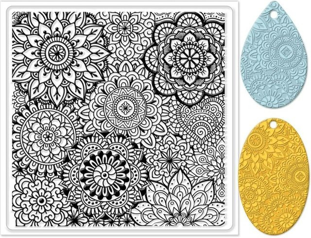 Mandala Silikon Texturmatte für Polymer Clay in Transparent - Bild 1