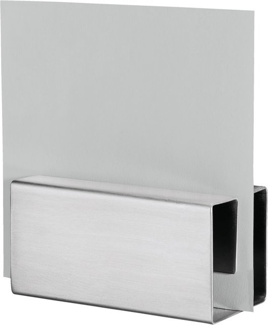 VEGA Tischkartenhalter Quader für Speisekarten aus Edelstahl in Silber, 2er Pack, L x B x H: 8,5 x 4,2 x 4,2 cm - Bild 1