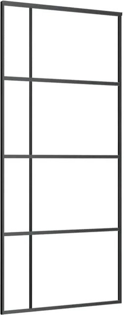 vidaXL Schiebetür aus ESG-Glas und Aluminium in Schwarz, B: 90 cm, H: 205 cm - Bild 1