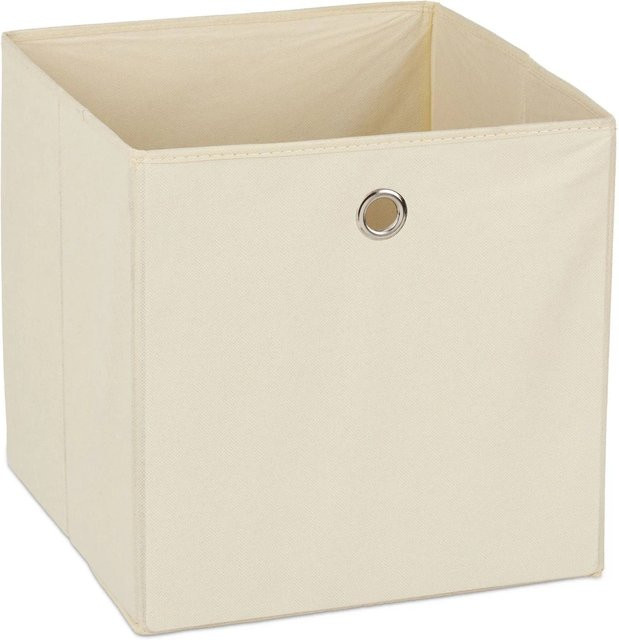Relaxdays Aufbewahrungsbox im 2er Set aus Stoff in Beige, faltbar, B/T/H: 30 x 30 x 30 cm - Bild 1