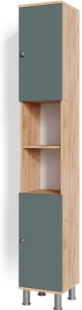 Vicco Badschrank Fynn Hochschrank Badezimmerschrank Eiche Grün H: 190 cm, B: 30 cm, T: 30 cm - Bild 2