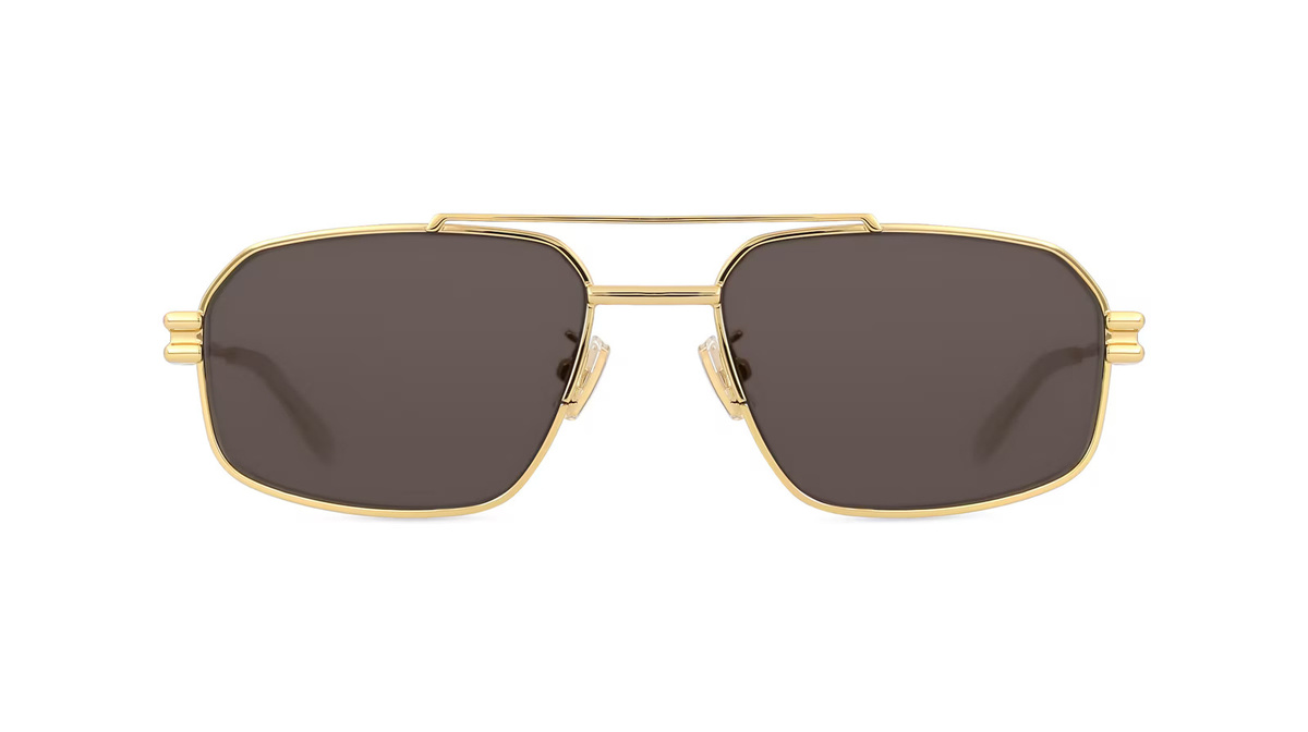 Bottega Veneta BV1128S Sonnenbrille, Vollrand, Quadratisch, Metall, Gold, Unisex - Bild 1