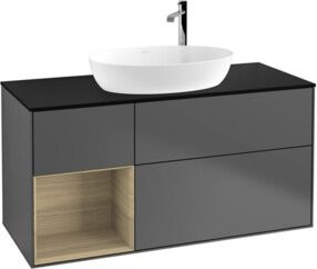 V&B Waschtischunterschrank Finion mit Wandbeleuchtung, Anthrazit, Breite: 120 cm, Höhe: 50,1 cm, Tiefe: 50,1 cm - Bild 1