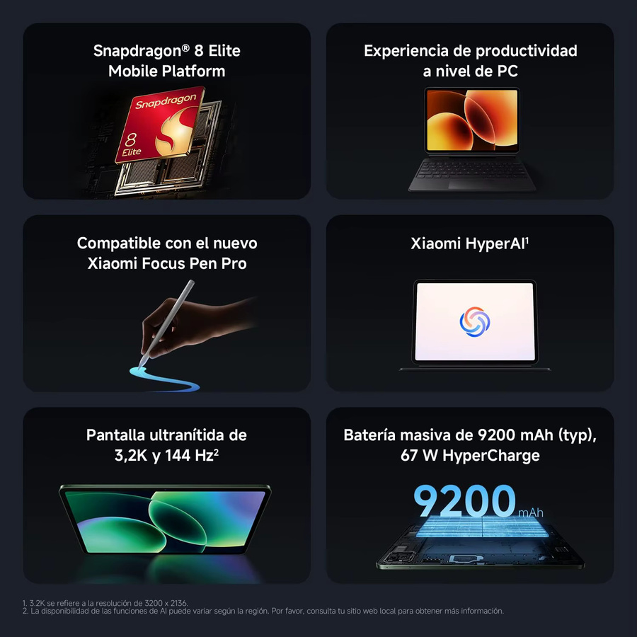 Xiaomi Pad 8 Pro Tablet mit 11,2 Zoll 3,2K Display, 256GB Speicher, WiFi 7 und 9200mAh Akku in Grau - Bild 2
