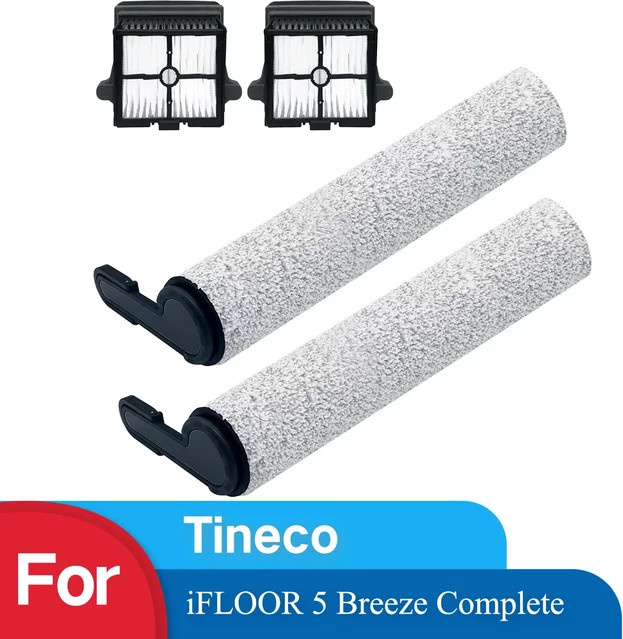 HOME TIMES Ersatzset für Tineco iFLOOR 5 Breeze Complete Nass-/Trocken-All-in-One-Staubsauger mit Bürstenrolle und HEPA-Filter in Weiß - Bild 1