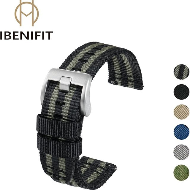 IBENIFIT Uhrenarmband Nylon, Schwarz, Unisex - Bild 1