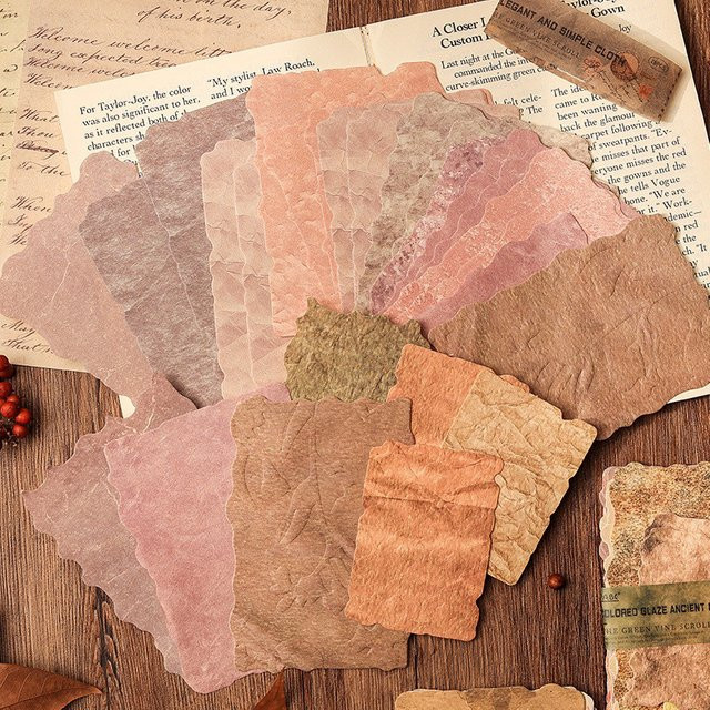 Journamm Vintage Scrapbook Material Papier Set, 28 Stück Bastelpapier in Mehrfarbig, Mattes Dekorationspapier für DIY Scrapbooking - Bild 1