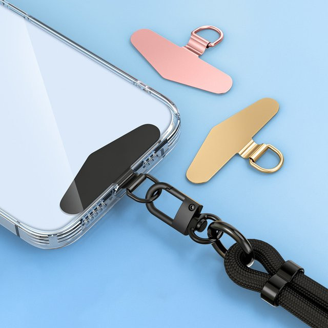 Robuste Smartphone-Aufhängebanddichtung aus Edelstahl in Schwarz als Ersatz für Handy-Lanyard und Patch-Clips - Bild 1