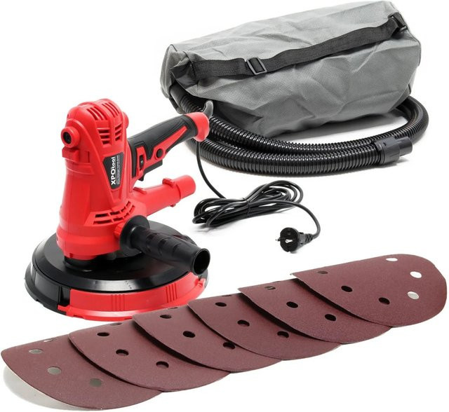 Wiltec Trockenbauschleifer Wand- und Deckenschleifer mit 1280W und 215mm Schleifteller in Rot - Bild 1
