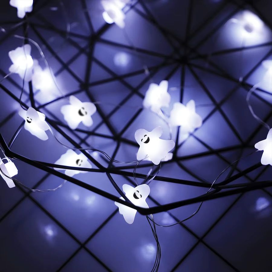 Peach Forest LED Spooky Ghost Kupferdraht Lichterkette Batteriebetrieben für Halloween Dekoration - Bild 5