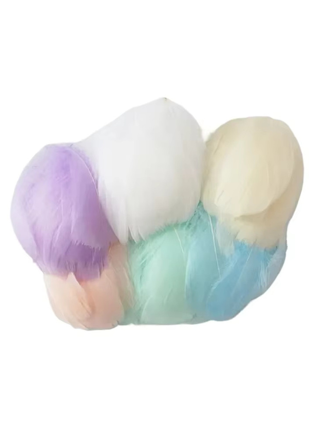 100 Stück bunte Gänsefedern in Beige und Pink für dein DIY-Kunsthandwerk und Dekorationen, Länge: 7–12 cm - Bild 2