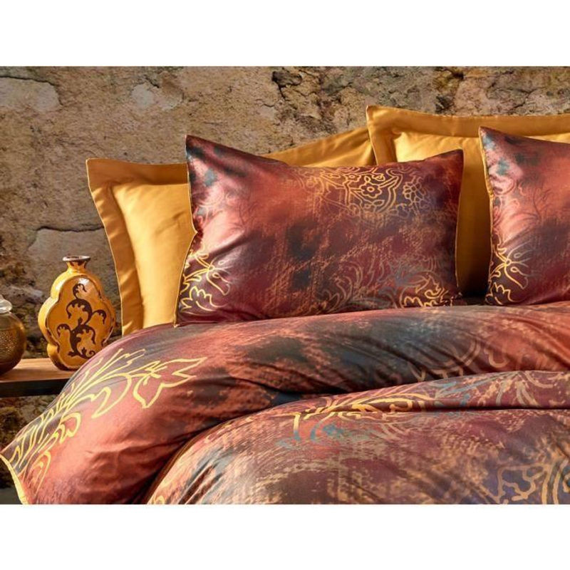 Bettwäsche-Set von Octopia in Rot aus atmungsaktivem Mikrosatin, bestehend aus 1 Bettbezug (Breite: 220 cm, Höhe: 240 cm) und 2 Kissenbezügen (60 x 60 cm) - Bild 3