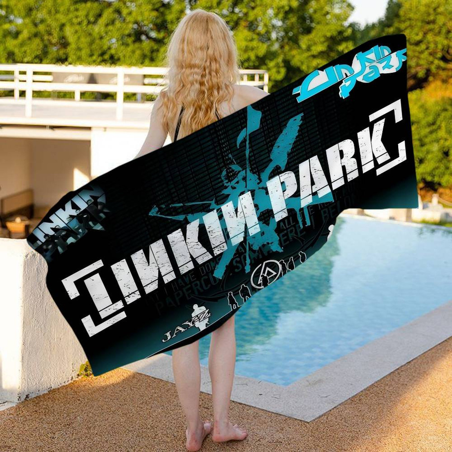 Ka Chen Muda Mikrofaser-Strandtuch L-Linkin Cool P-park, schnelltrocknendes Handtuch für Strand, Pool und Reisen, Breite: 30 cm, Höhe: 60 cm - Bild 4